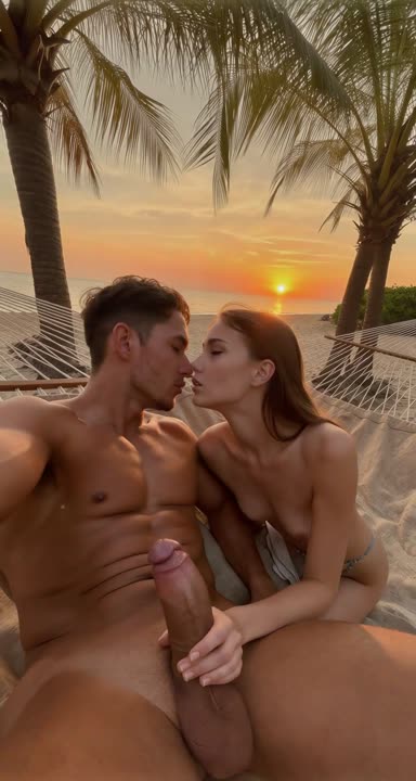 Hammock Handjob on Sun-Kissed Beach 🌅
